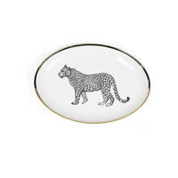 OVAL SIDE PLATE · LIMOGES PORCELAIN · LEOPARD MOTIF
