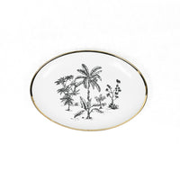 OVAL SIDE PLATE · LIMOGES PORCELAIN · PALM MOTIF