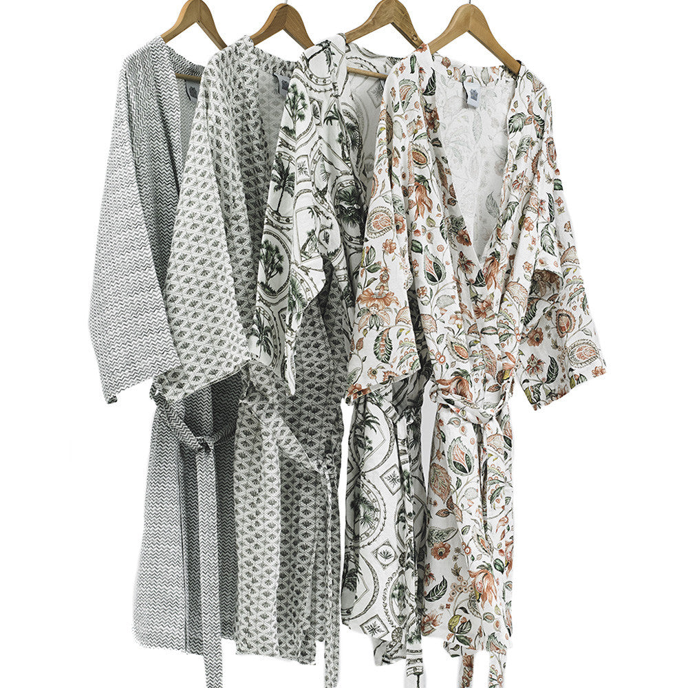 DRESSING GOWN · PURE WASHED LINEN · SAHARA MOTIF