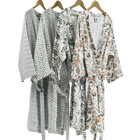 DRESSING GOWN · PURE WASHED LINEN · SAHARA MOTIF
