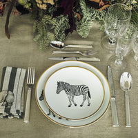 DINNER PLATE · LIMOGES PORCELAIN · ZEBRA MOTIF