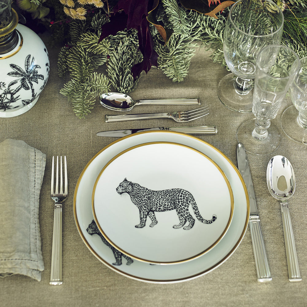 SIDE PLATE · LIMOGES PORCELAIN · LEOPARD MOTIF
