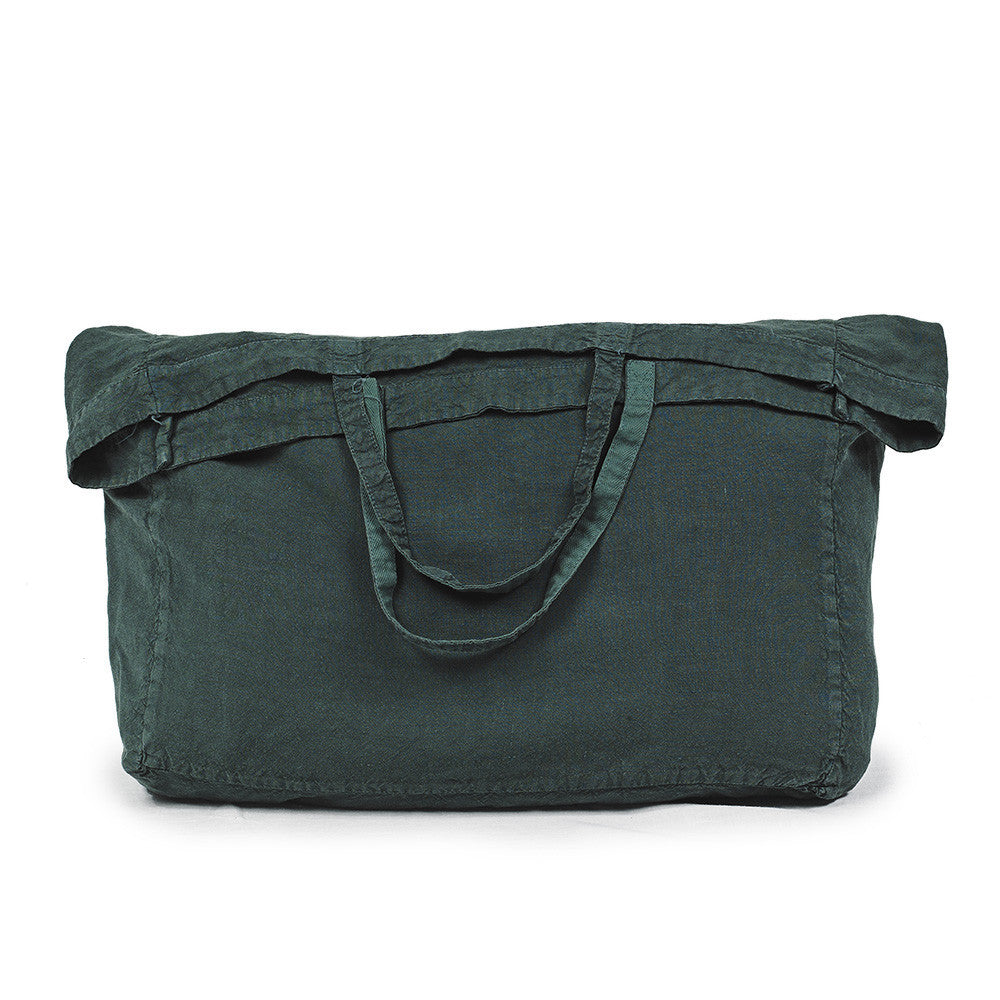 LARGE BAG · PURE WASHED LINEN · RACING GREEN