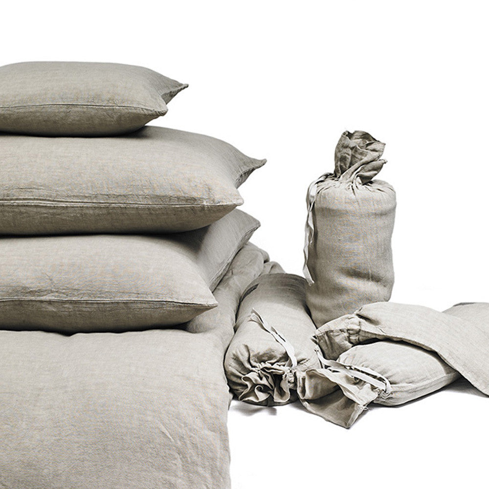 FITTED SHEET · PURE WASHED LINEN · BEIGE