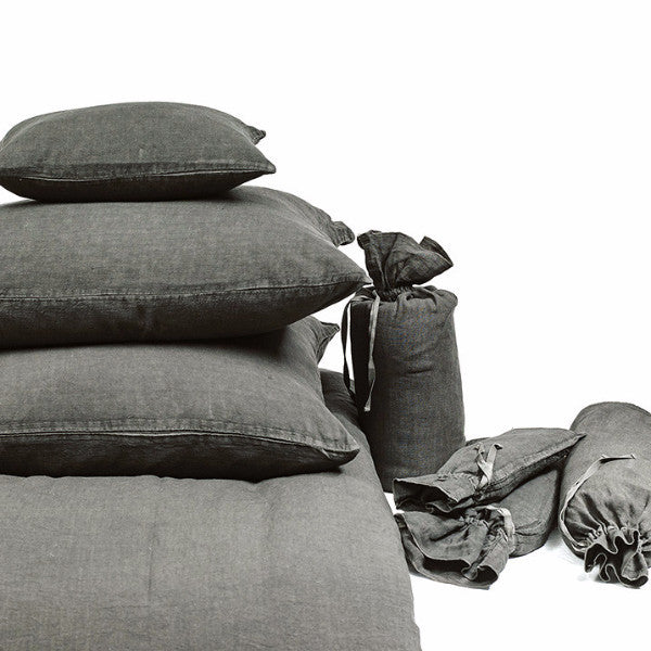 DUVET COVER · PURE WASHED LINEN · LEAD GREY