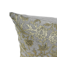 CUSHION COVER · PURE WASHED LINEN · DAHAB MOTIF · GREY/GOLD