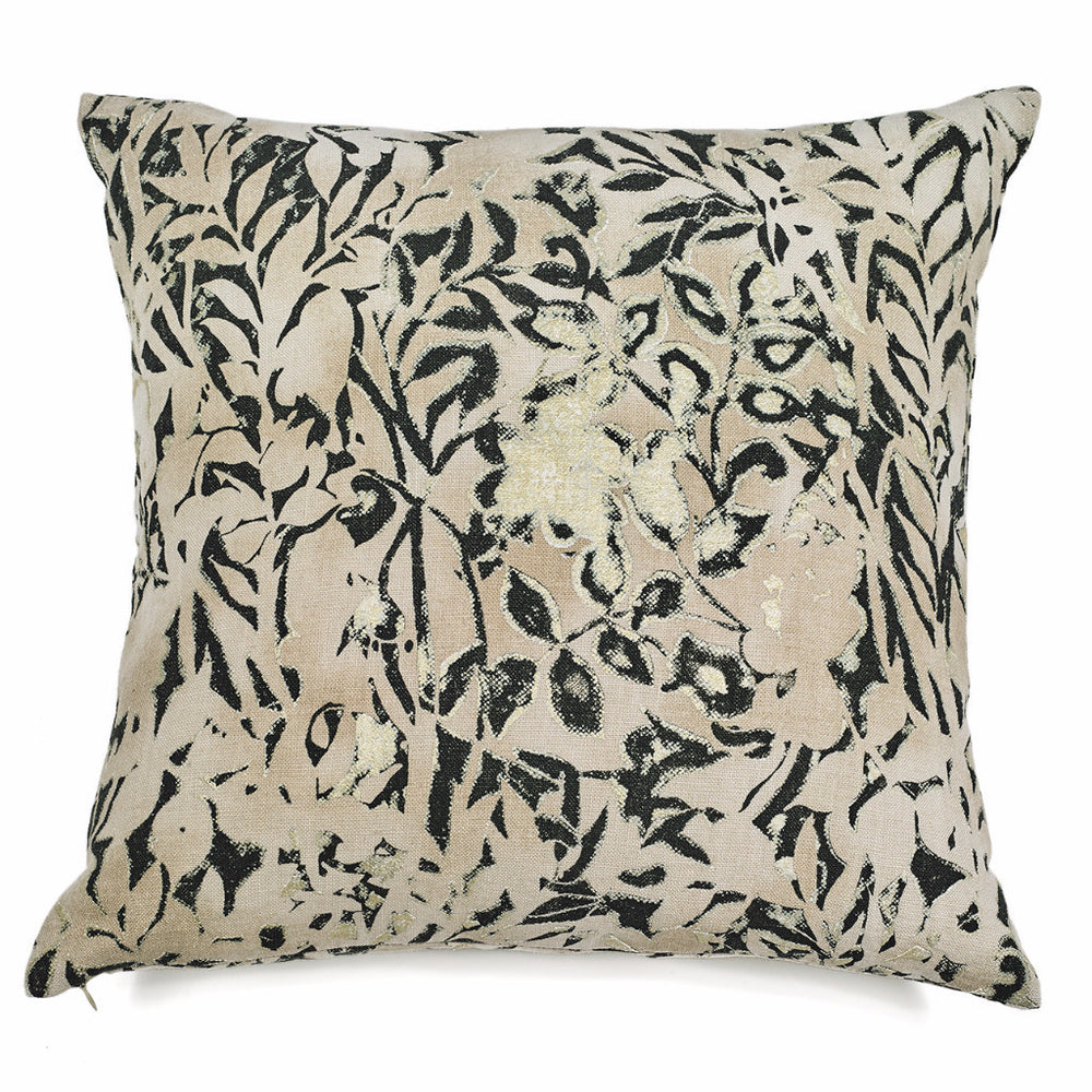 CUSHION COVER · PURE WASHED LINEN · GREEN CONGO MOTIF