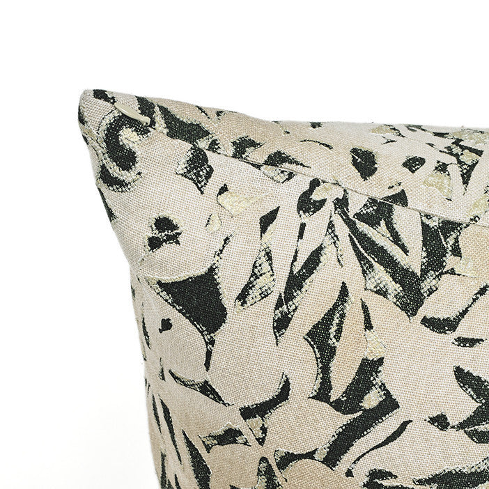 CUSHION COVER · PURE WASHED LINEN · GREEN CONGO MOTIF