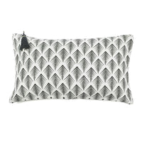 CUSHION COVER · PURE WASHED LINEN · NAMIBIA MOTIF WHITE/BLACK