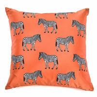 CUSHION COVER · SILK · ZEBRA ORANGE MOTIF
