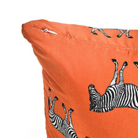 CUSHION COVER · SILK · ZEBRA ORANGE MOTIF