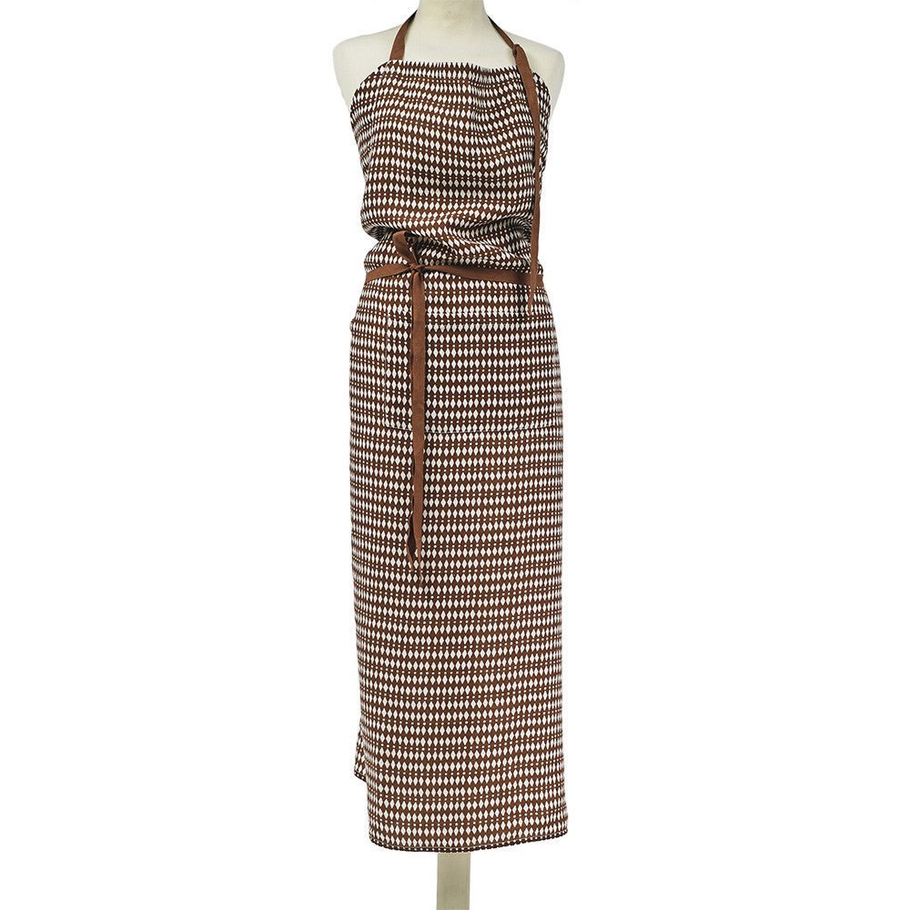 APRON · PURE WASHED LINEN · KALAHARI MOTIF TERRACOTTA/WHITE