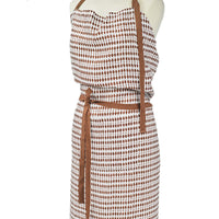 APRON · PURE WASHED LINEN · KALAHARI MOTIF WHITE/TERRACOTTA