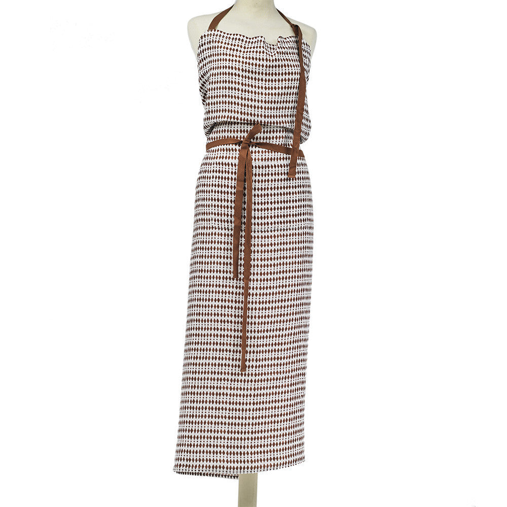 APRON · PURE WASHED LINEN · KALAHARI MOTIF WHITE/TERRACOTTA