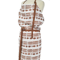 APRON · PURE WASHED LINEN · NDEBELE MOTIF WHITE/TERRACOTTA