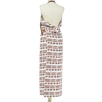 APRON · PURE WASHED LINEN · NDEBELE MOTIF WHITE/TERRACOTTA