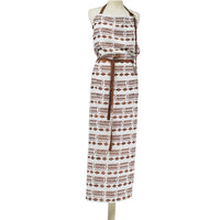 APRON · PURE WASHED LINEN · NDEBELE MOTIF WHITE/TERRACOTTA