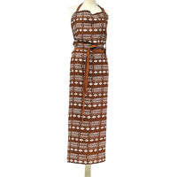 APRON · PURE WASHED LINEN · NDEBELE MOTIF TERRACOTTA/WHITE