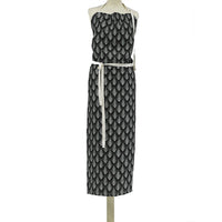 APRON · PURE WASHED LINEN · NAMIBIA MOTIF BLACK/WHITE
