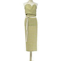 APRON · PURE WASHED LINEN · KALAHARI MOTIF LIME/WHITE
