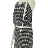 APRON · PURE WASHED LINEN · KALAHARI MOTIF BLACK/WHITE