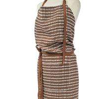 APRON · PURE WASHED LINEN · KALAHARI MOTIF TERRACOTTA/WHITE