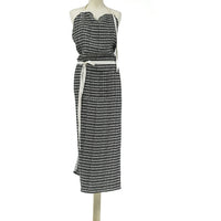 APRON · PURE WASHED LINEN · KALAHARI MOTIF BLACK/WHITE