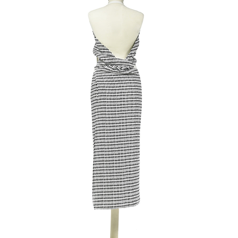 APRON · PURE WASHED LINEN · KALAHARI MOTIF WHITE/BLACK