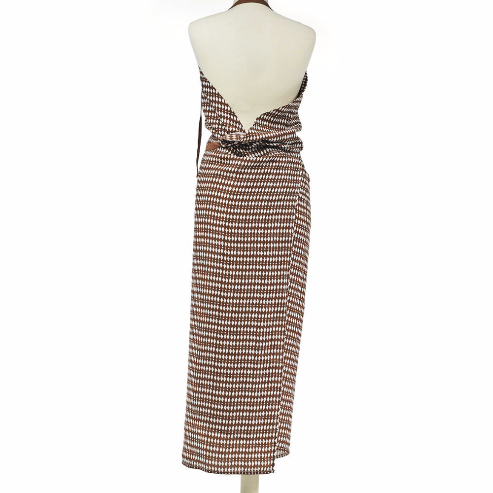 APRON · PURE WASHED LINEN · KALAHARI MOTIF TERRACOTTA/WHITE
