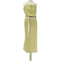 APRON · PURE WASHED LINEN · NAMIBIA MOTIF · LIME/WHITE