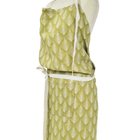 APRON · PURE WASHED LINEN · NAMIBIA MOTIF · LIME/WHITE