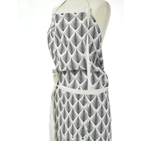 APRON · PURE WASHED LINEN · NAMIBIA MOTIF WHITE/BLACK