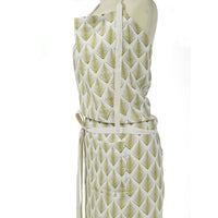 APRON · PURE WASHED LINEN · NAMIBIA MOTIF WHITE/LIME