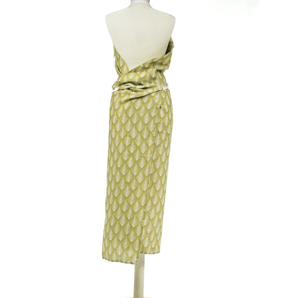 APRON · PURE WASHED LINEN · NAMIBIA MOTIF · LIME/WHITE