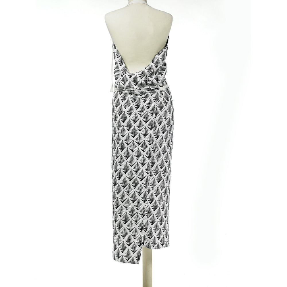 APRON · PURE WASHED LINEN · NAMIBIA MOTIF WHITE/BLACK