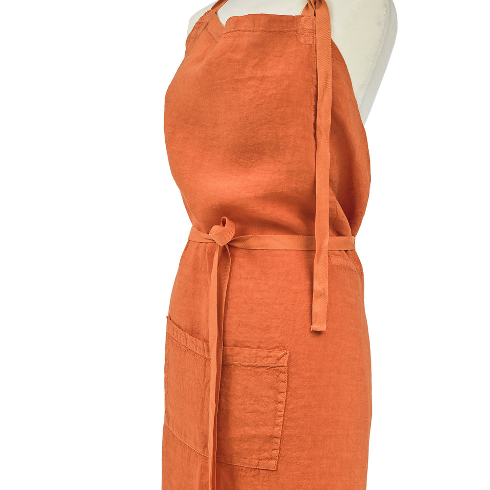 APRON · PURE WASHED LINEN · ORANGE