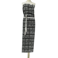 APRON · PURE WASHED LINEN · NDEBELE MOTIF BLACK/WHITE