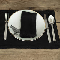 PLACEMAT · PURE WASHED LINEN · BLACK