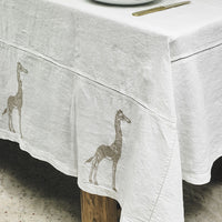 EMBROIDERED TABLECLOTH · PURE WASHED LINEN · IVORY/BEIGE