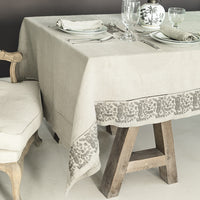 EMBROIDERED TABLECLOTH · PURE WASHED LINEN · PAISLEY BORDER