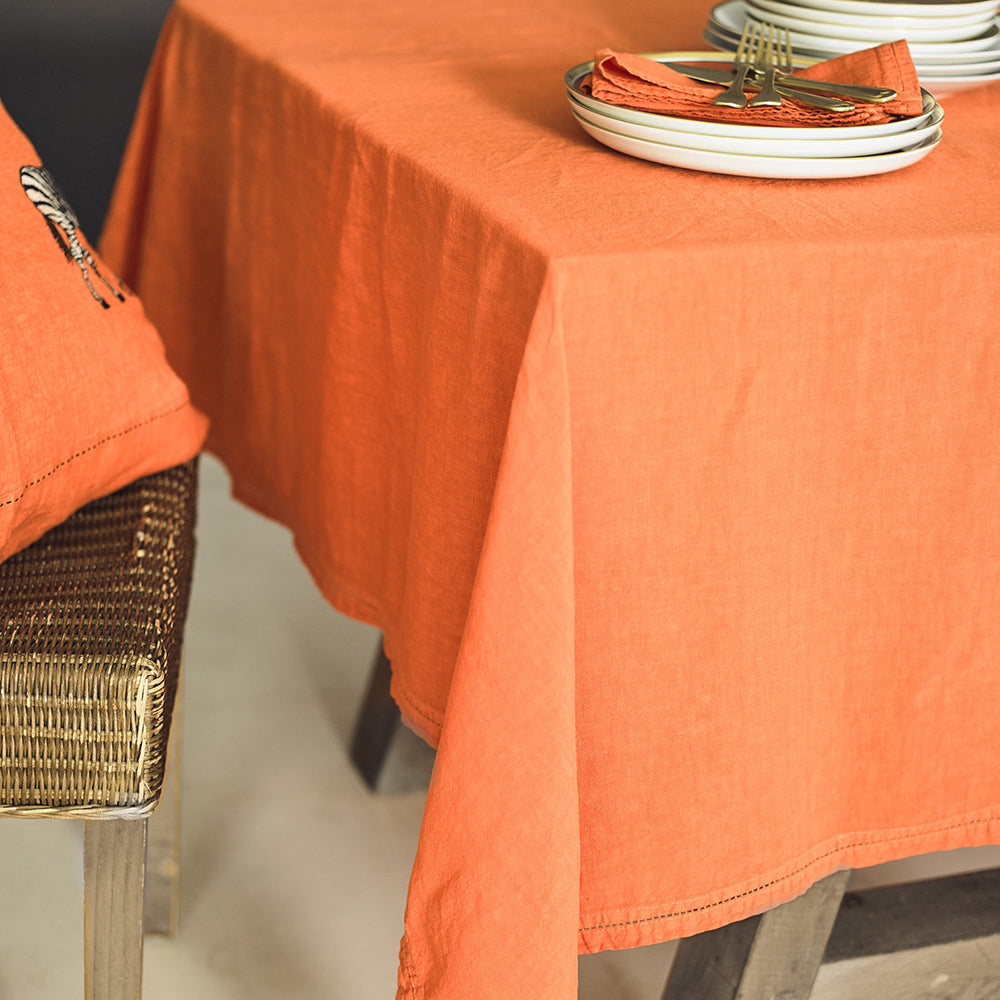 TABLECLOTH · PURE WASHED LINEN · ORANGE