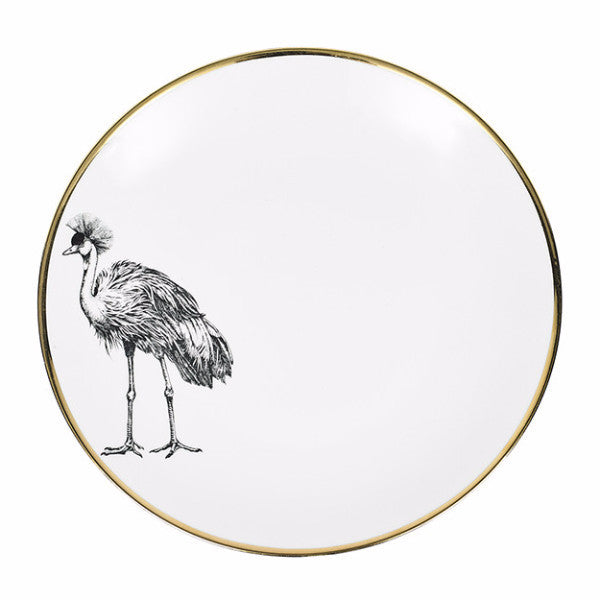 DINNER PLATE · LIMOGES PORCELAIN · CRANE MOTIF