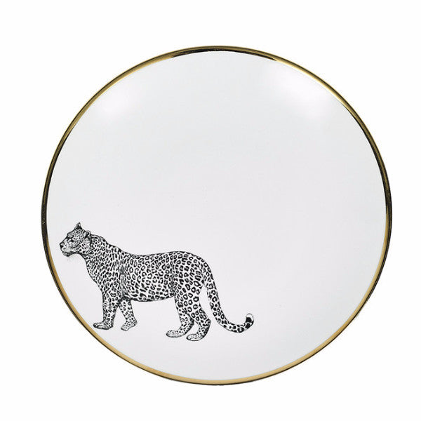 2-PIECE PLACE SETTING  · LIMOGES PORCELAIN · LEOPARD MOTIF