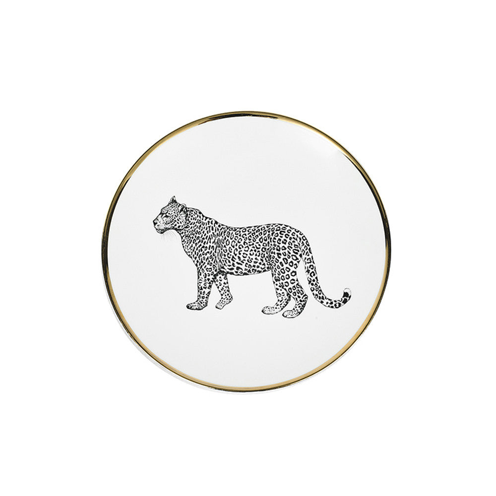 2-PIECE PLACE SETTING  · LIMOGES PORCELAIN · LEOPARD MOTIF