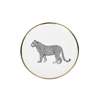 2-PIECE PLACE SETTING  · LIMOGES PORCELAIN · LEOPARD MOTIF
