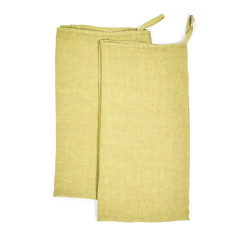 TEA TOWEL · PURE WASHED LINEN · LIME (PACK OF 2)