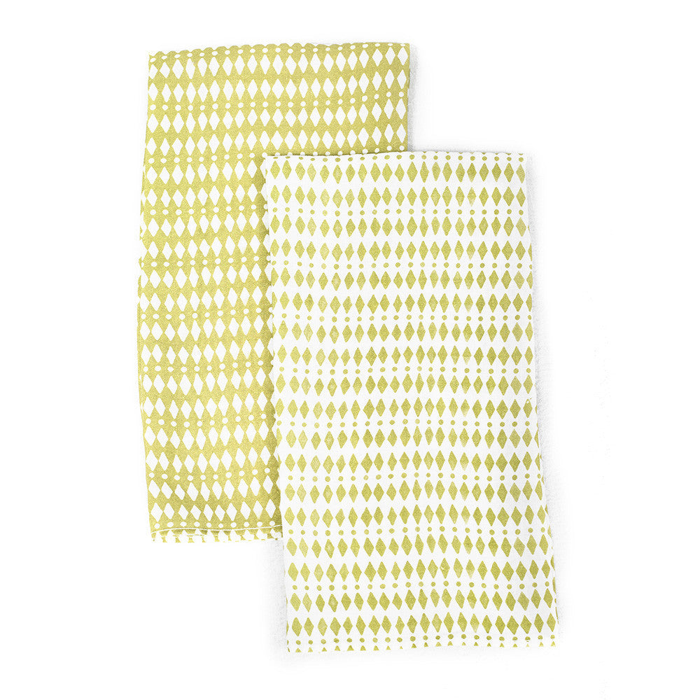 TEA TOWEL · PURE WASHED LINEN · KALAHARI MOTIF · LIME (SET OF 2)