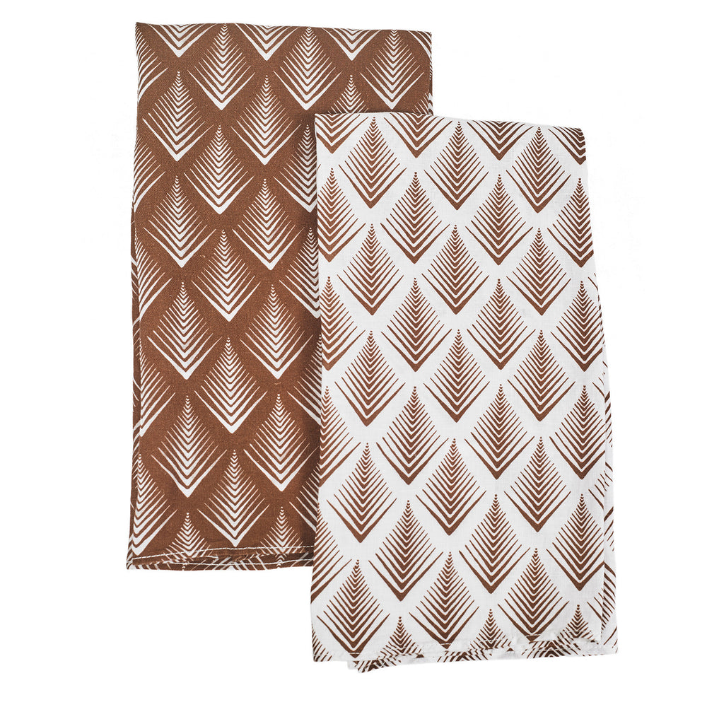 TEA TOWEL · PURE WASHED LINEN · NAMIBIA MOTIF · TERRACOTTA (SET OF 2)