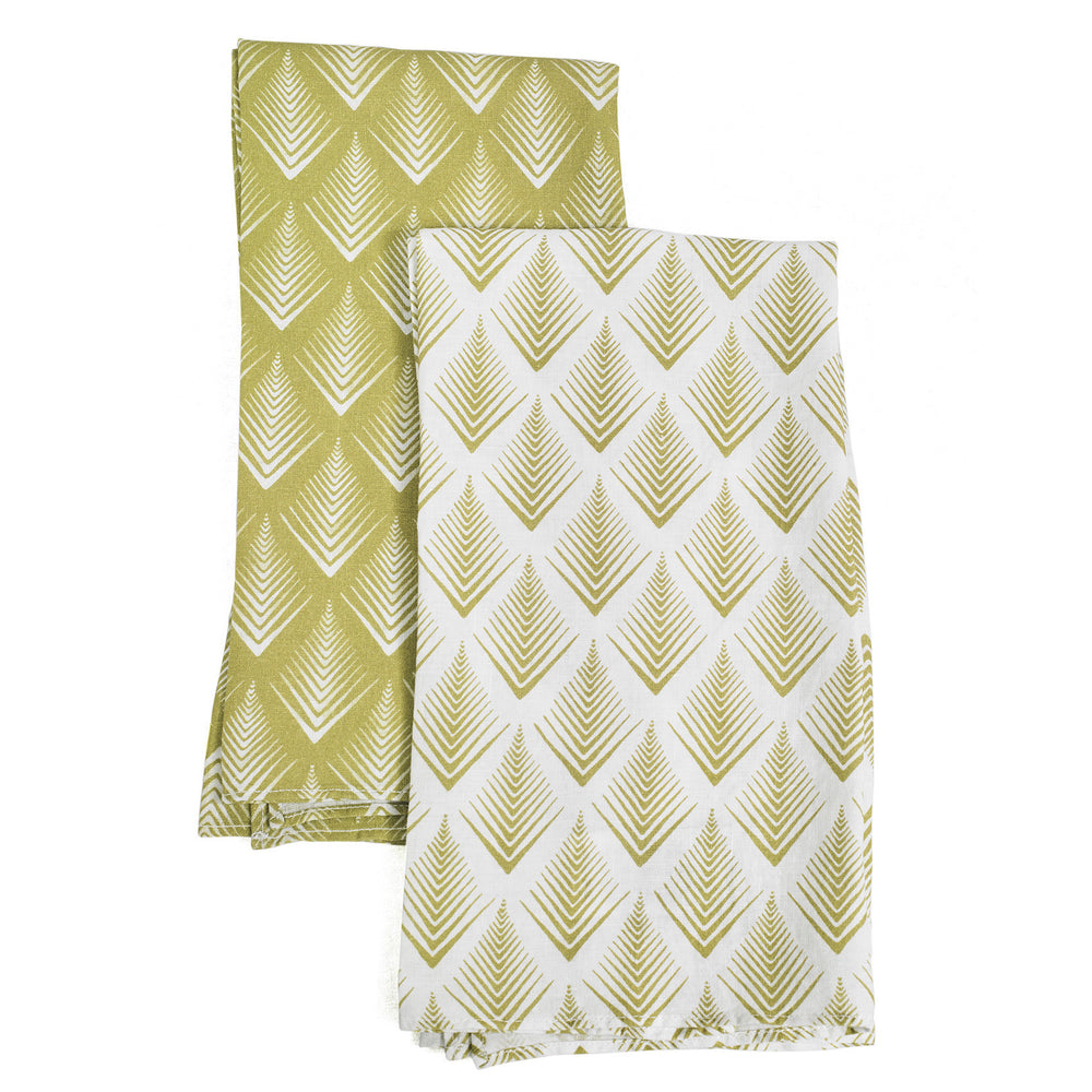 TEA TOWEL · PURE WASHED LINEN · NAMIBIA MOTIF · LIME (SET OF 2)
