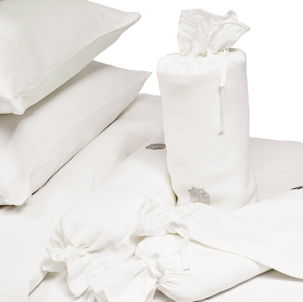 FITTED SHEET · PURE WASHED LINEN · IVORY